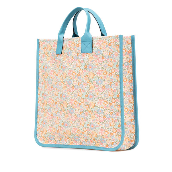 グッチ ×リバディ チルドレンズ 花 フラワー モチーフ トートバッグ 550763 ベージュ ライトブルー マルチカラー キャンバス レザー レディース GUCCI 【中古】