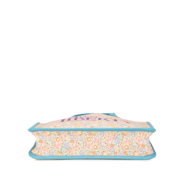 グッチ ×リバディ チルドレンズ 花 フラワー モチーフ トートバッグ 550763 ベージュ ライトブルー マルチカラー キャンバス レザー レディース GUCCI 【中古】