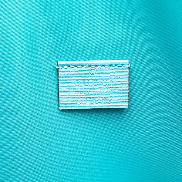 グッチ ×リバディ チルドレンズ 花 フラワー モチーフ トートバッグ 550763 ベージュ ライトブルー マルチカラー キャンバス レザー レディース GUCCI 【中古】