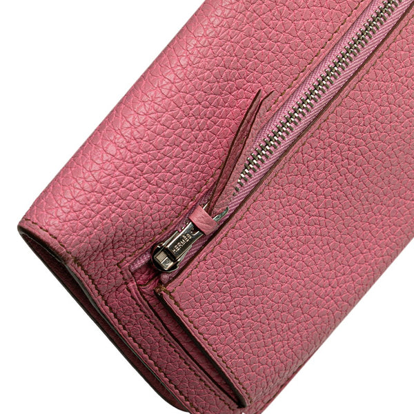 エルメス ドゴンロング 長財布 ピンク トリヨンクレマンス レディース HERMES 【中古】