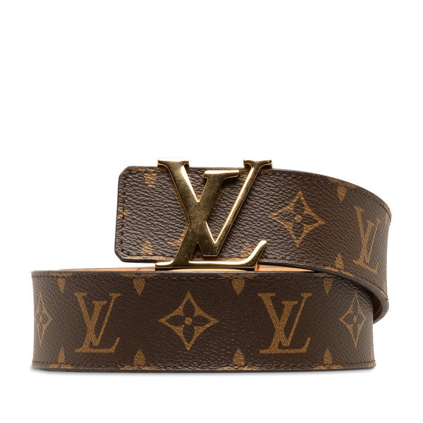 ルイ ヴィトン モノグラム サンチュール ベルト 38/95 M9608 ブラウン PVC レザー メンズ LOUIS VUITTON 【中古】