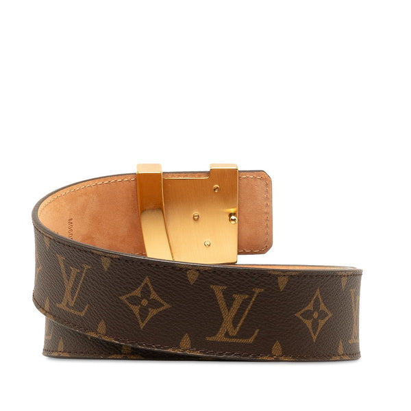 ルイ ヴィトン モノグラム サンチュール ベルト 38/95 M9608 ブラウン PVC レザー メンズ LOUIS VUITTON 【中古】