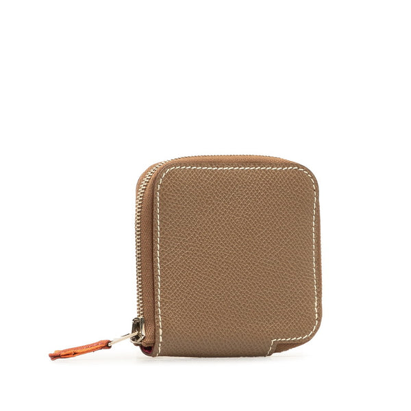 エルメス アザップコンパクト コインケース 小銭入れ エトゥープ ブラウン ヴォーエプソン レディース HERMES 【中古】