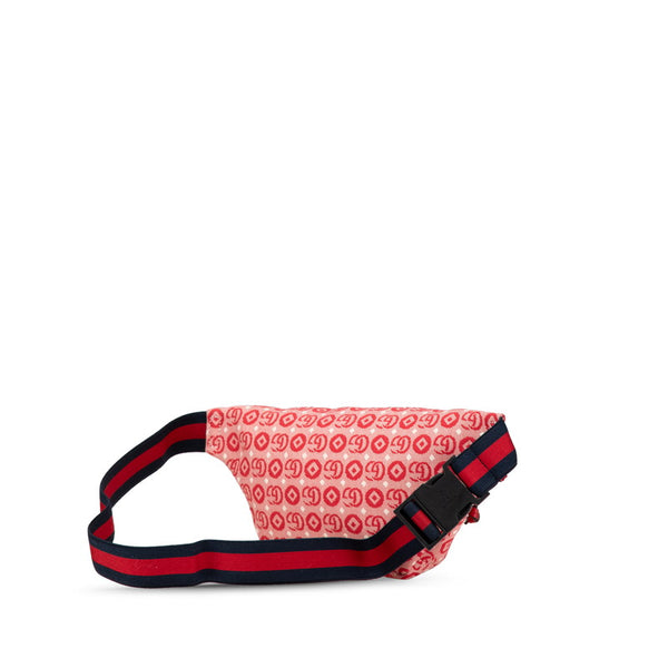 グッチ GGロゴ チルドレンズ スター ウエストバッグ ボディバッグ 502095 レッド キャンバス レザー レディース GUCCI 【中古】