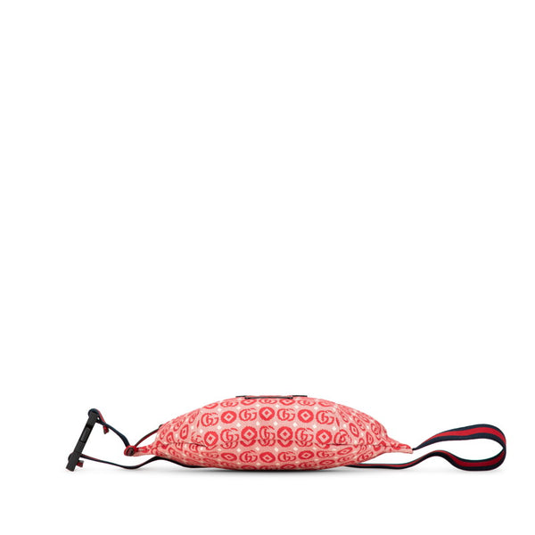 グッチ GGロゴ チルドレンズ スター ウエストバッグ ボディバッグ 502095 レッド キャンバス レザー レディース GUCCI 【中古】