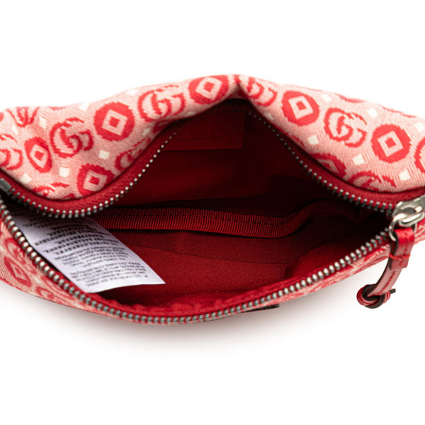 グッチ GGロゴ チルドレンズ スター ウエストバッグ ボディバッグ 502095 レッド キャンバス レザー レディース GUCCI 【中古】