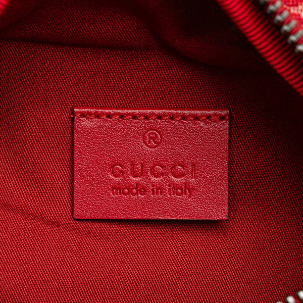 グッチ GGロゴ チルドレンズ スター ウエストバッグ ボディバッグ 502095 レッド キャンバス レザー レディース GUCCI 【中古】