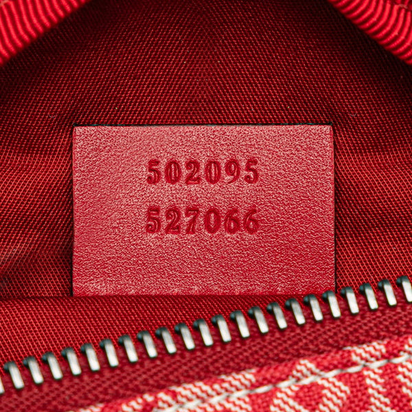 グッチ GGロゴ チルドレンズ スター ウエストバッグ ボディバッグ 502095 レッド キャンバス レザー レディース GUCCI 【中古】