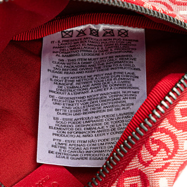 グッチ GGロゴ チルドレンズ スター ウエストバッグ ボディバッグ 502095 レッド キャンバス レザー レディース GUCCI 【中古】