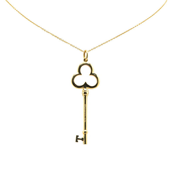 ティファニー キー トレフォイル ネックレス K18YG イエローゴールド レディース TIFFANY&Co. 【中古】