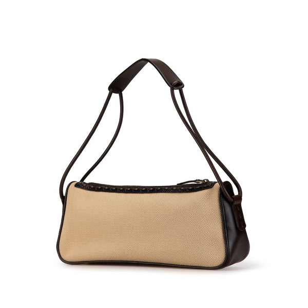 グッチ ワンショルダーバッグ ハンドバッグ 106383 ベージュ ブラウン キャンバス レザー レディース GUCCI 【中古】