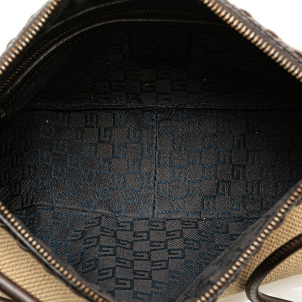 グッチ ワンショルダーバッグ ハンドバッグ 106383 ベージュ ブラウン キャンバス レザー レディース GUCCI 【中古】