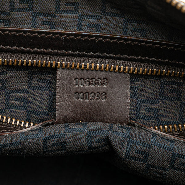 グッチ ワンショルダーバッグ ハンドバッグ 106383 ベージュ ブラウン キャンバス レザー レディース GUCCI 【中古】