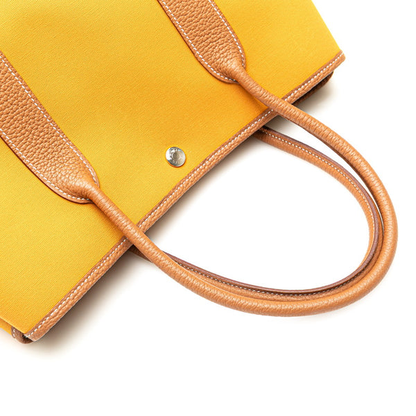 エルメス ガーデンパーティPM ハンドバッグ トートバッグ サフラン ゴールド ネゴンダ トワルオフィシエ レディース HERMES 【中古】
