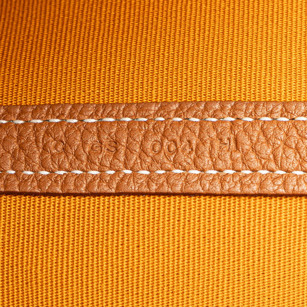 エルメス ガーデンパーティPM ハンドバッグ トートバッグ サフラン ゴールド ネゴンダ トワルオフィシエ レディース HERMES 【中古】