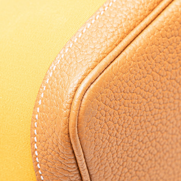 エルメス ガーデンパーティPM ハンドバッグ トートバッグ サフラン ゴールド ネゴンダ トワルオフィシエ レディース HERMES 【中古】