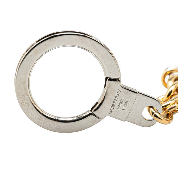 ルイ ヴィトン チェーンLVパドロック バッグチャーム キーホルダー M00538 ゴールド シルバー メッキ レディース LOUIS VUITTON 【中古】