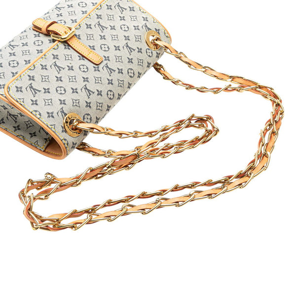 ルイ ヴィトン モノグラム ミニ カミーユ ショルダーバッグ M92002 ブルー ブラウン キャンバス レザー レディース LOUIS VUITTON 【中古】