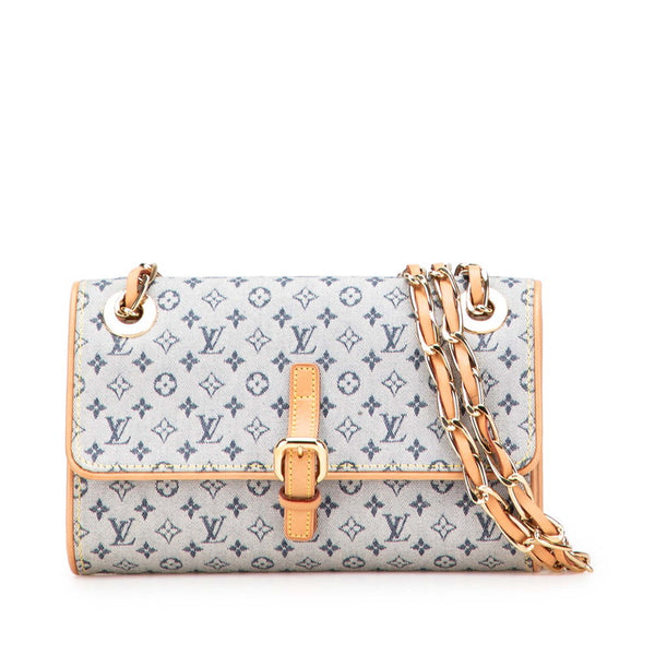 ルイ ヴィトン モノグラム ミニ カミーユ ショルダーバッグ M92002 ブルー ブラウン キャンバス レザー レディース LOUIS VUITTON 【中古】