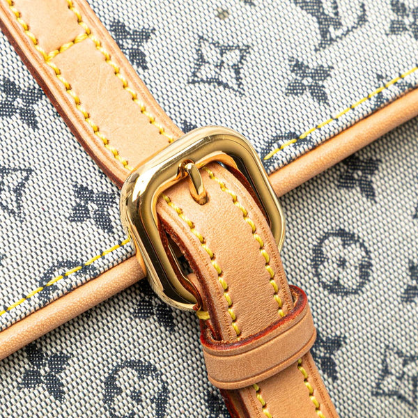 ルイ ヴィトン モノグラム ミニ カミーユ ショルダーバッグ M92002 ブルー ブラウン キャンバス レザー レディース LOUIS VUITTON 【中古】