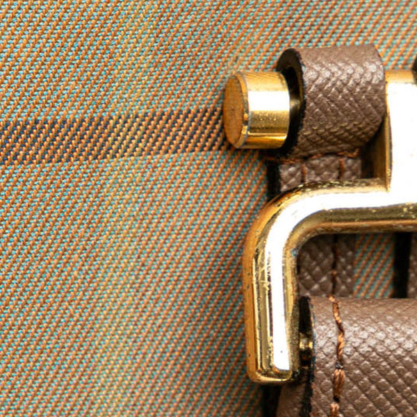 バーバリー チェック ハンドバッグ ブラウン キャンバス レザー レディース BURBERRY 【中古】