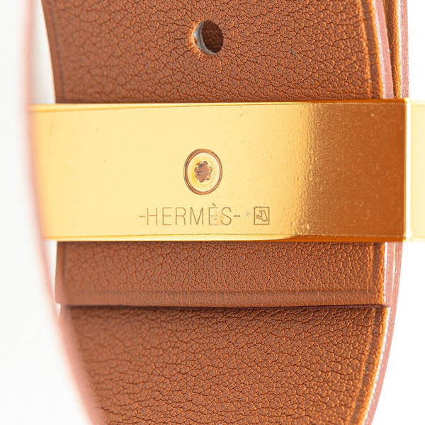 エルメス バングル ホワイト ヴォーエプソン メッキ レディース HERMES 【中古】