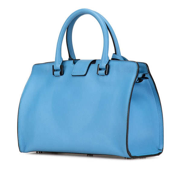 サンローラン ベイビーカバス 斜め掛け ハンドバッグ ショルダーバッグ 2WAY 424868 ライトブルー レザー レディース SAINT LAURENT 【中古】