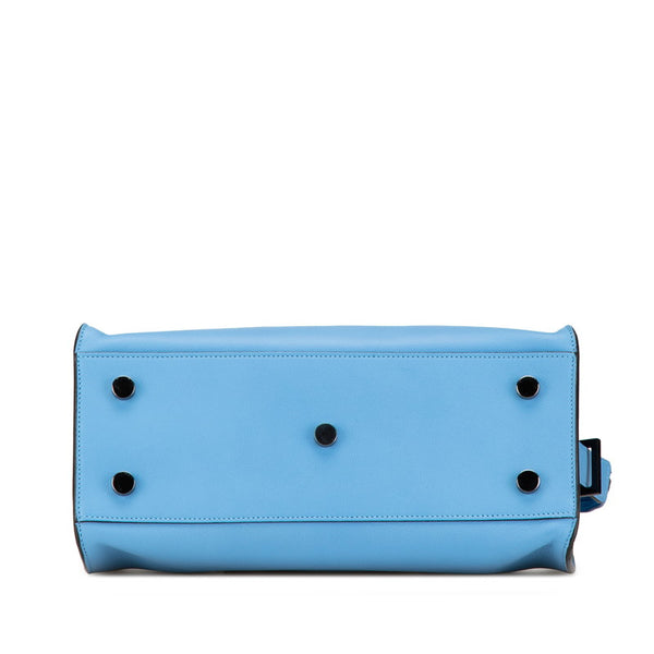 サンローラン ベイビーカバス 斜め掛け ハンドバッグ ショルダーバッグ 2WAY 424868 ライトブルー レザー レディース SAINT LAURENT 【中古】