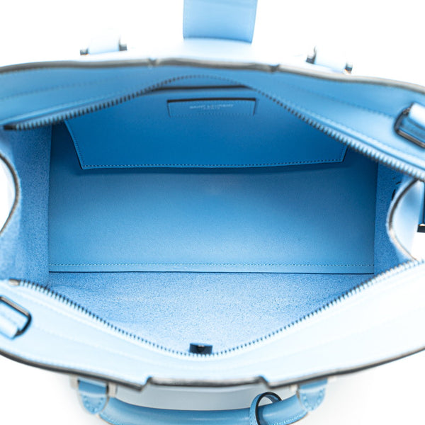 サンローラン ベイビーカバス 斜め掛け ハンドバッグ ショルダーバッグ 2WAY 424868 ライトブルー レザー レディース SAINT LAURENT 【中古】