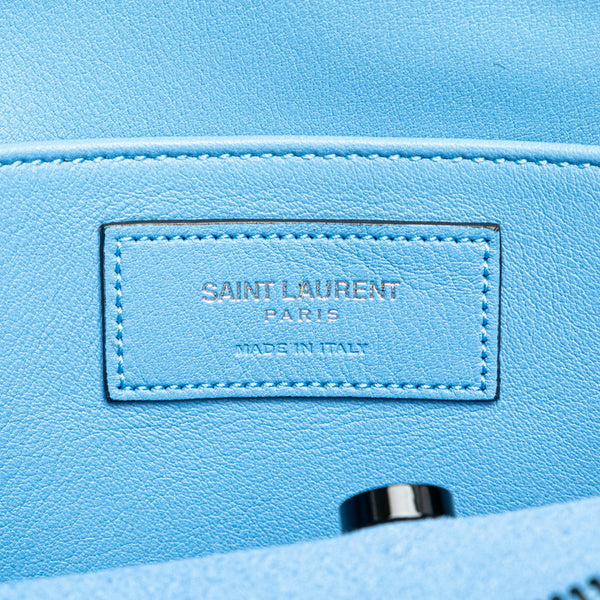 サンローラン ベイビーカバス 斜め掛け ハンドバッグ ショルダーバッグ 2WAY 424868 ライトブルー レザー レディース SAINT LAURENT 【中古】