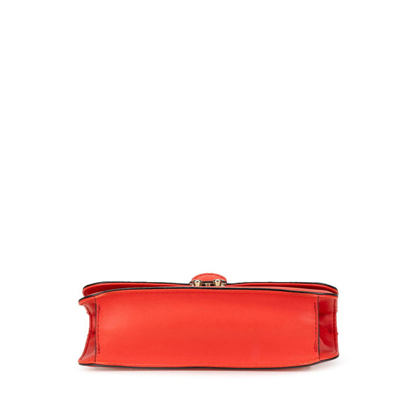 ヴァレンティノ ロックスタッズ チェーン ショルダーバッグ オレンジ ゴールド レザー レディース VALENTINO 【中古】