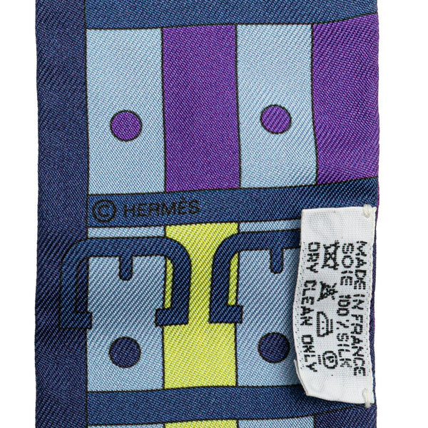 エルメス ツイリー Rocabar ロカバール 馬柄 スカーフ パープル ネイビー マルチカラー シルク レディース HERMES 【中古】