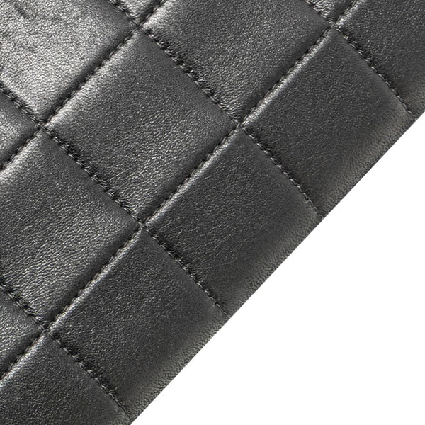 シャネル 2.55 チョコバー チェーン ショルダーバッグ ブラック ラムスキン レディース CHANEL 【中古】