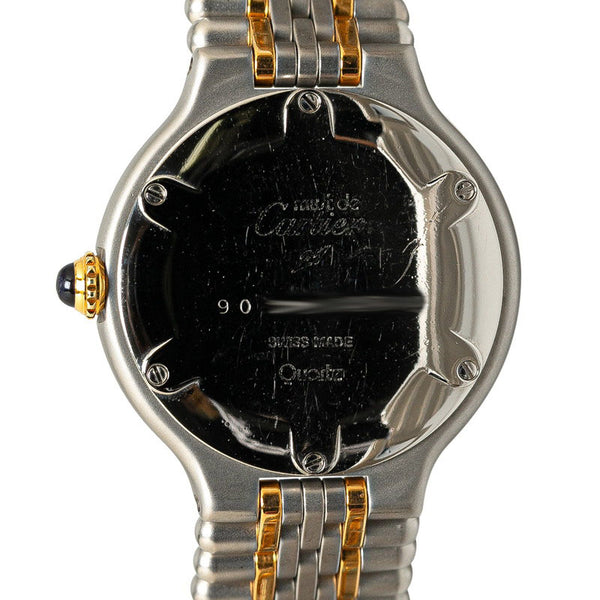 カルティエ マスト21 腕時計 クオーツ ホワイト文字盤 ステンレススチール レディース CARTIER 【中古】