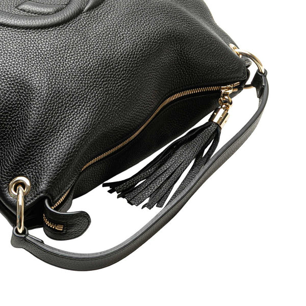 グッチ インターロッキングG ソーホー ハンドバッグ ショルダーバッグ 2WAY 536194 ブラック レザー レディース GUCCI 【中古】