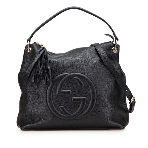 グッチ インターロッキングG ソーホー ハンドバッグ ショルダーバッグ 2WAY 536194 ブラック レザー レディース GUCCI 【中古】