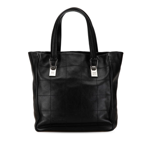 シャネル チョコバー ハンドバッグ ブラック ラムスキン レディース CHANEL 【中古】