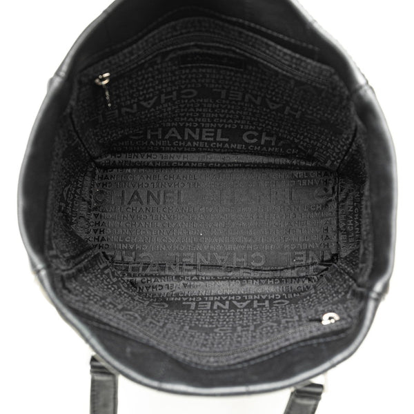 シャネル チョコバー ハンドバッグ ブラック ラムスキン レディース CHANEL 【中古】