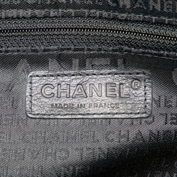シャネル チョコバー ハンドバッグ ブラック ラムスキン レディース CHANEL 【中古】
