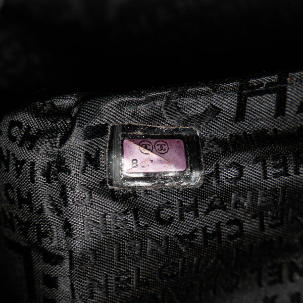 シャネル チョコバー ハンドバッグ ブラック ラムスキン レディース CHANEL 【中古】