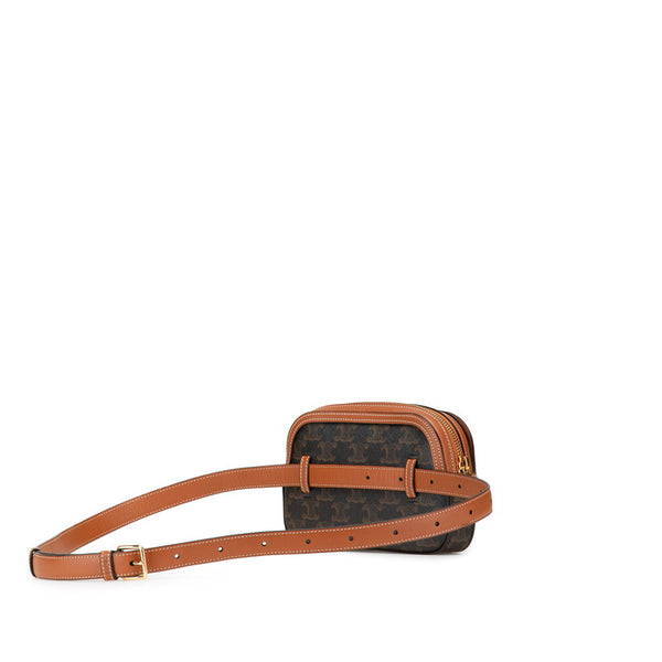 セリーヌ トリオンフ ウエストバッグ ボディバッグ ブラウン PVC レザー レディース CELINE 【中古】