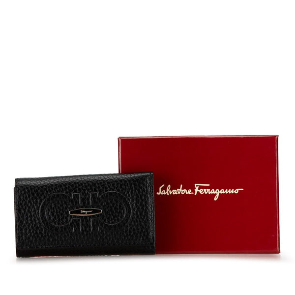 サルヴァトーレフェラガモ ガンチーニ キーケース ブラック レザー レディース Salvatore Ferragamo 【中古】