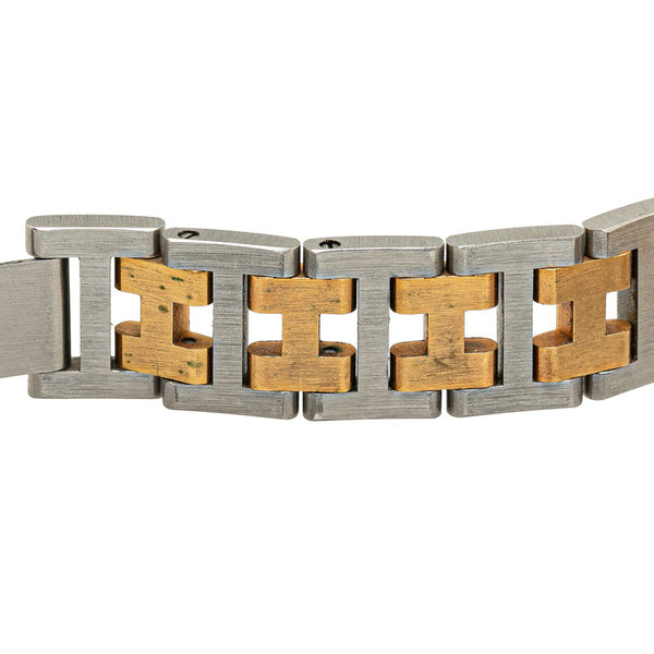 エルメス クリッパー 腕時計 クオーツ アイボリー文字盤 ステンレススチール メッキ レディース HERMES 【中古】