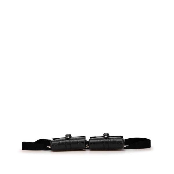 グッチ GGエンボス ウエストバッグ ウエストボーチ 631339 ブラック レザー レディース GUCCI 【中古】