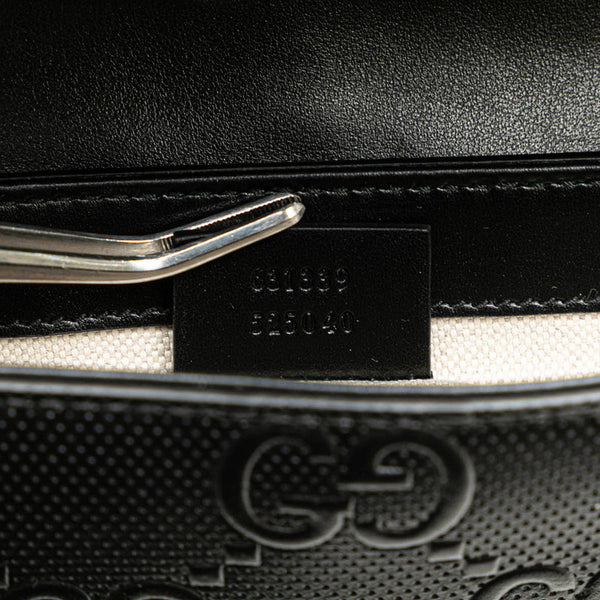 グッチ GGエンボス ウエストバッグ ウエストボーチ 631339 ブラック レザー レディース GUCCI 【中古】