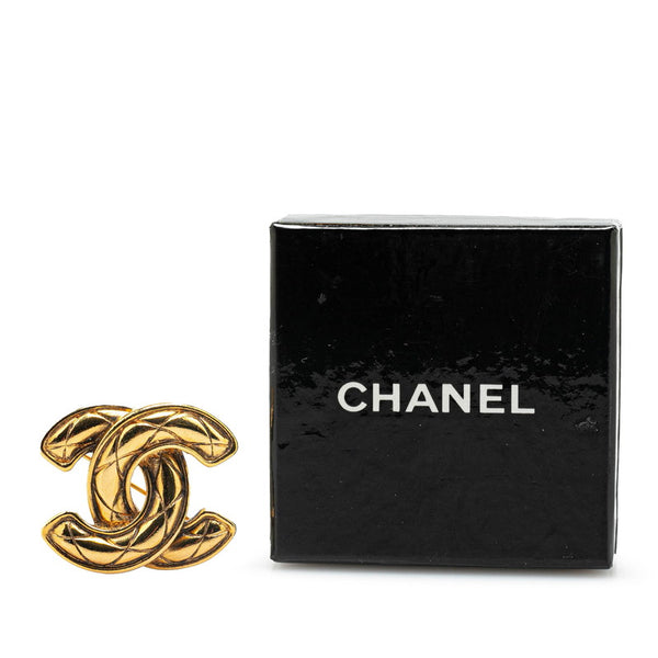 シャネル ヴィンテージ マトラッセ ココマーク ブローチ ゴールド メッキ レディース CHANEL 【中古】
