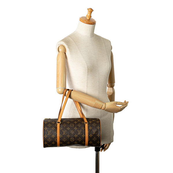 ルイ ヴィトン モノグラム パピヨン30 ハンドバッグ M51385 ブラウン PVC レザー レディース LOUIS VUITTON 【中古】