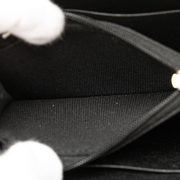 シャネル ココマーク ジップコインパース コインケース ブラック ラムスキン ラインストーン レディース CHANEL 【中古】