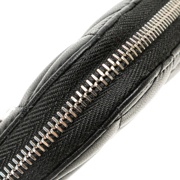 シャネル ココマーク ジップコインパース コインケース ブラック ラムスキン ラインストーン レディース CHANEL 【中古】