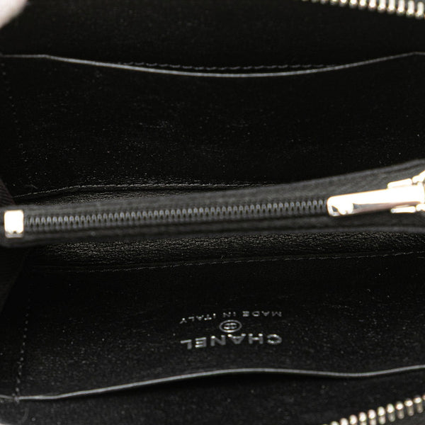 シャネル ココマーク ジップコインパース コインケース ブラック ラムスキン ラインストーン レディース CHANEL 【中古】